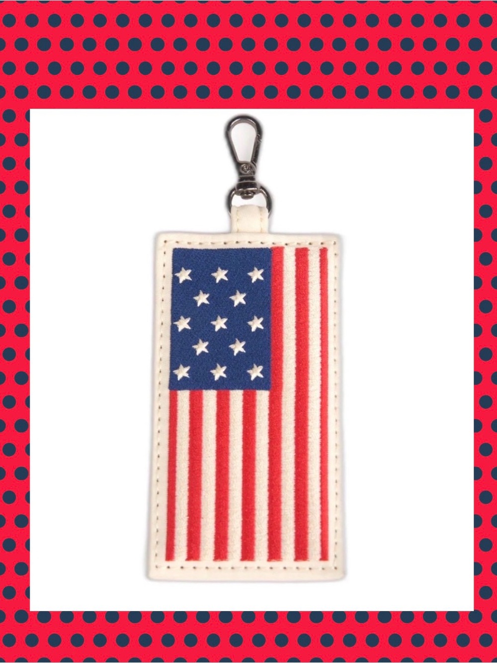 🇱🇷🇱🇷lug American Flag Keychain Charm - Red White Blue 🇱🇷🇱🇷